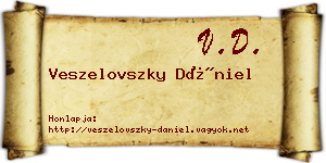 Veszelovszky Dániel névjegykártya